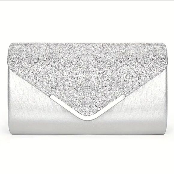 Silver Sequin Clutch/Purse - Picture 1 of 13